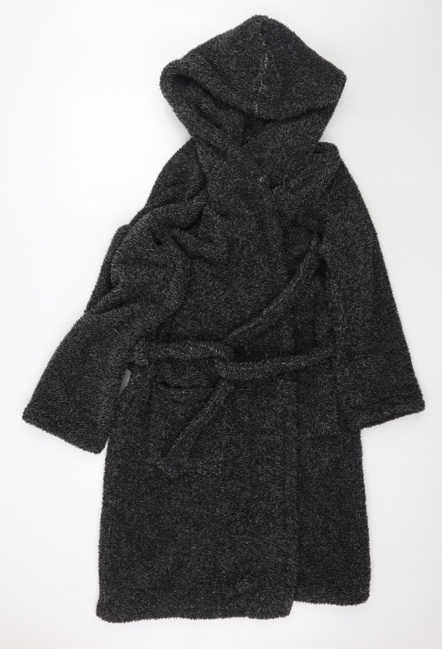 Peacocks Womens Grey Solid   Robe Size M