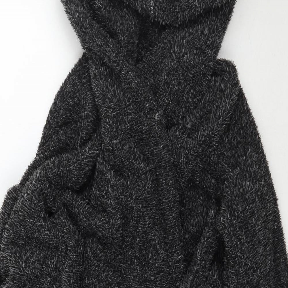 Peacocks Womens Grey Solid   Robe Size M