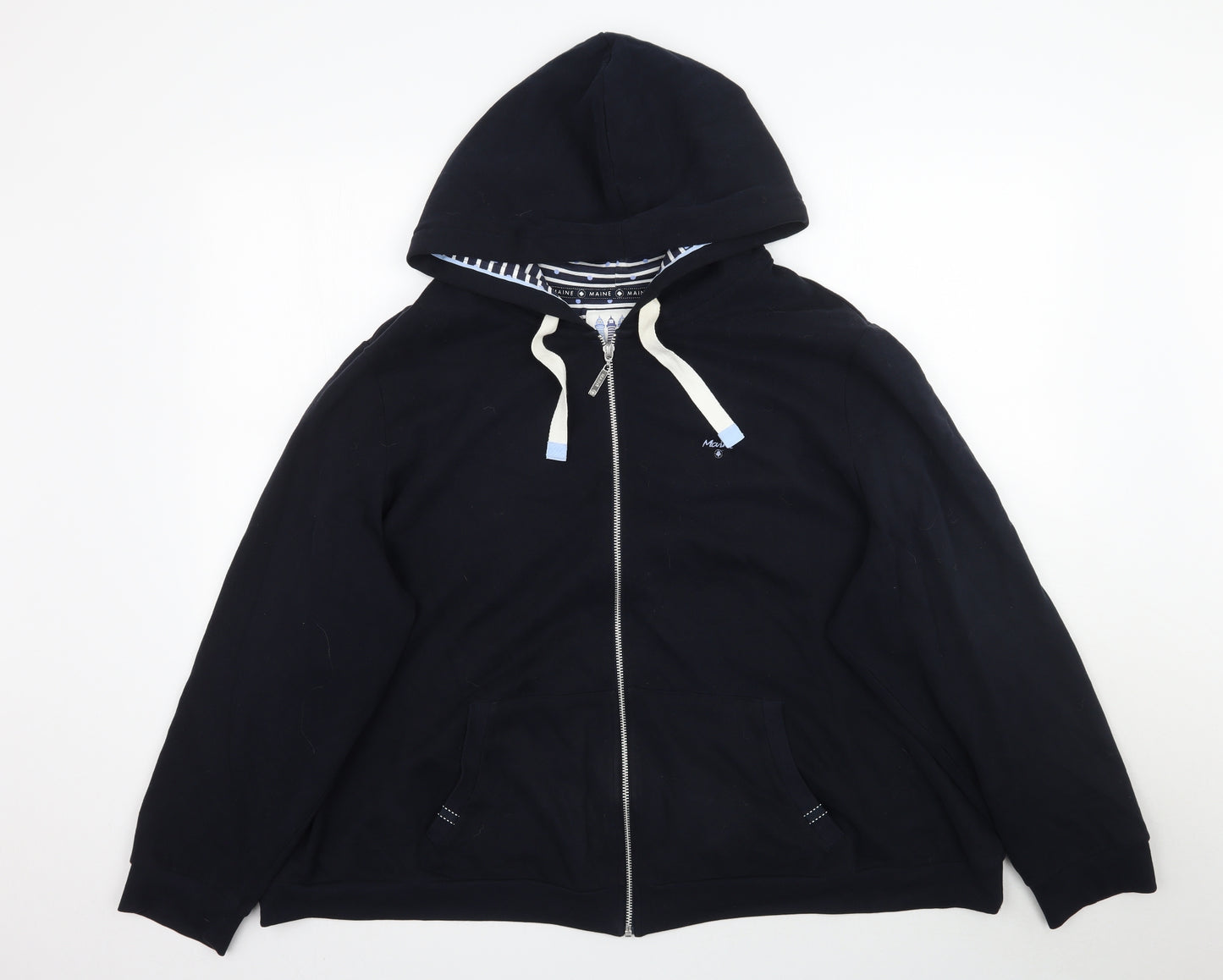 Maine Womens Blue   Full Zip Hoodie Size L