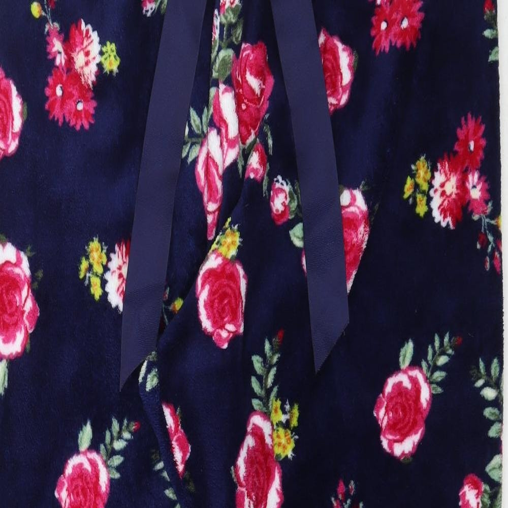 Feel Fabulous Womens Blue Floral Fleece  Pyjama Pants Size 14