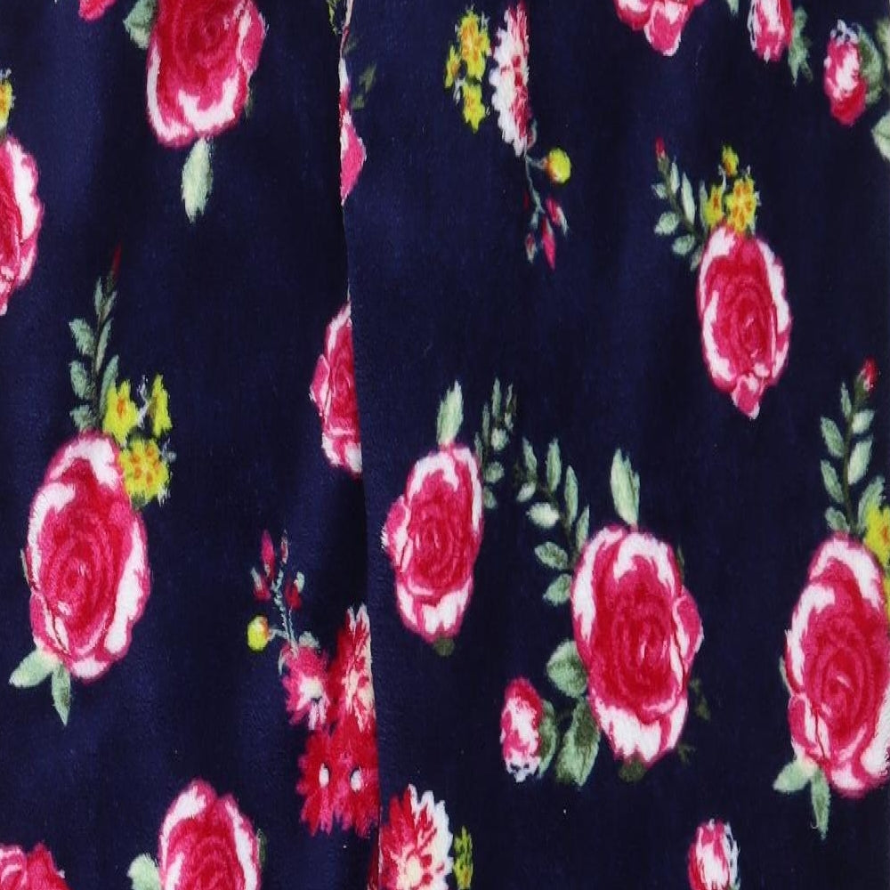 Feel Fabulous Womens Blue Floral Fleece  Pyjama Pants Size 14