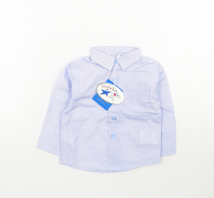 Stelle & Pupi Baby Blue Basic Button-Up Size 6-9 Months