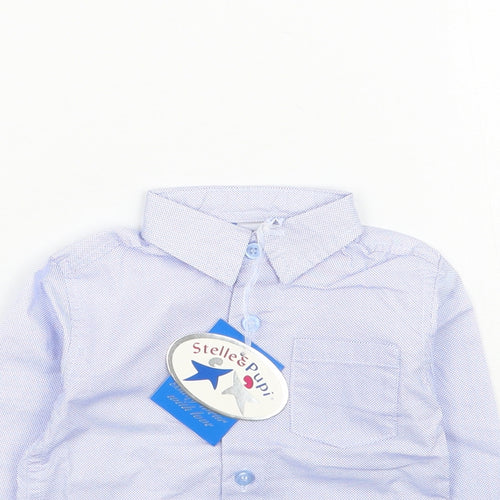 Stelle & Pupi Baby Blue   Basic Button-Up Size 6-9 Months
