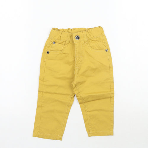 Preworn Baby Yellow    Trousers Size 6-9 Months  - Mustard Colour