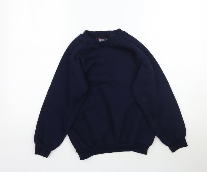 Back to school Girls Blue   Pullover Sweatshirt Size L