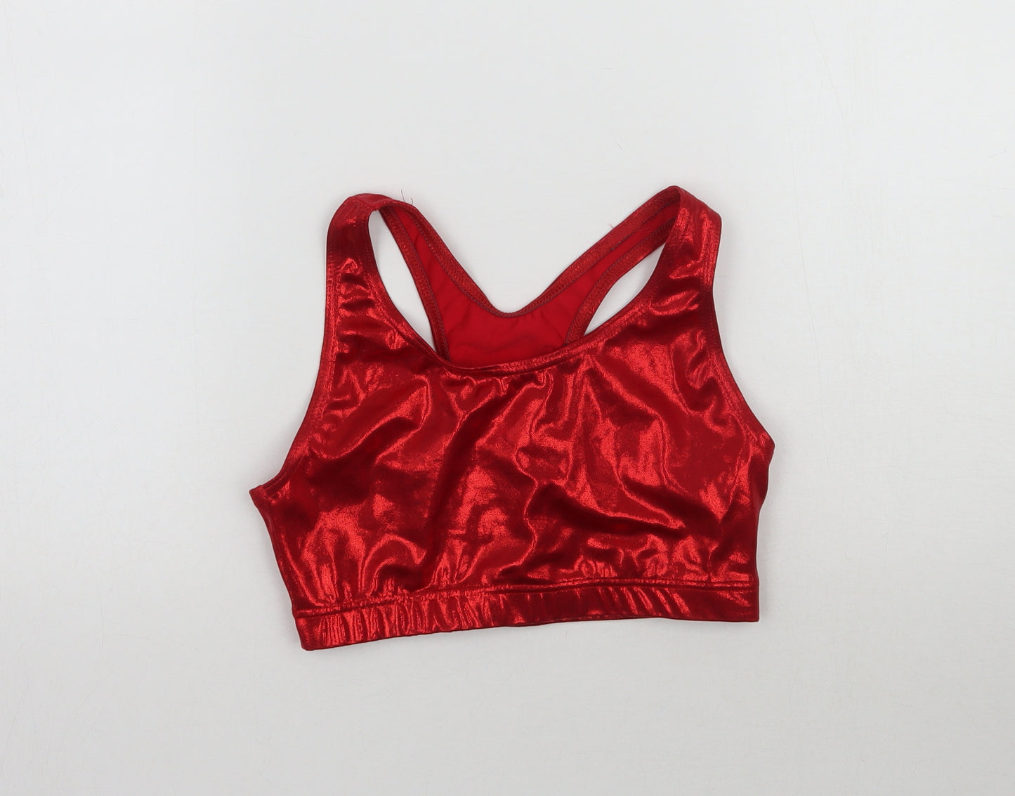 Milano Girls Red   Cropped Tank Size 11-12 Years  - Shiny