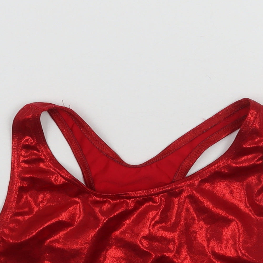 Milano Girls Red   Cropped Tank Size 11-12 Years  - Shiny