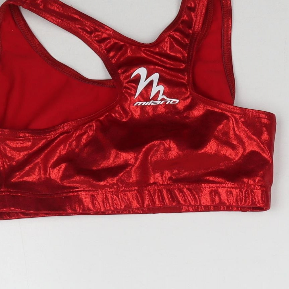 Milano Girls Red   Cropped Tank Size 11-12 Years  - Shiny