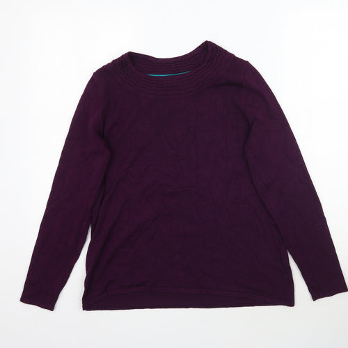 Bm Collection Womens Purple  Knit Pullover Jumper Size S