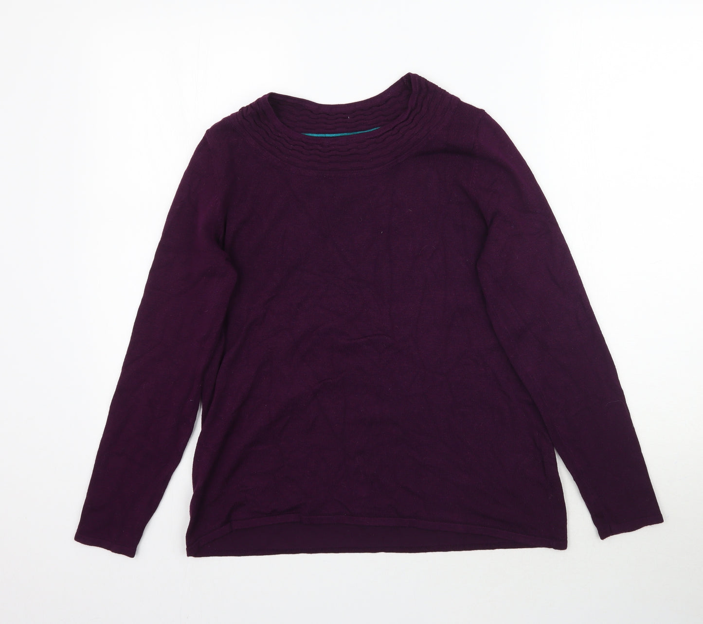 Bm Collection Womens Purple  Knit Pullover Jumper Size S