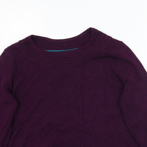 Bm Collection Womens Purple  Knit Pullover Jumper Size S