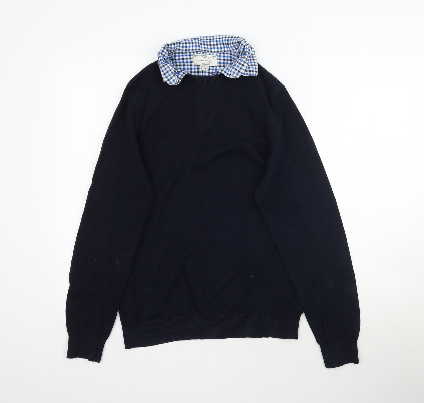 F&F Mens Blue  Knit Pullover Jumper Size M