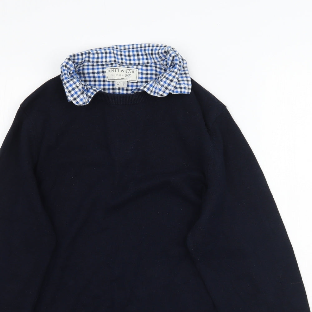 F&F Mens Blue  Knit Pullover Jumper Size M