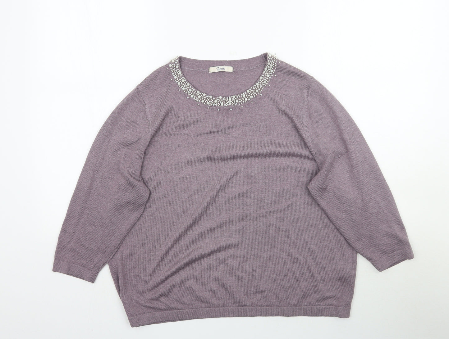 Marks and Spencer Womens Purple  Knit Pullover Jumper Size 20