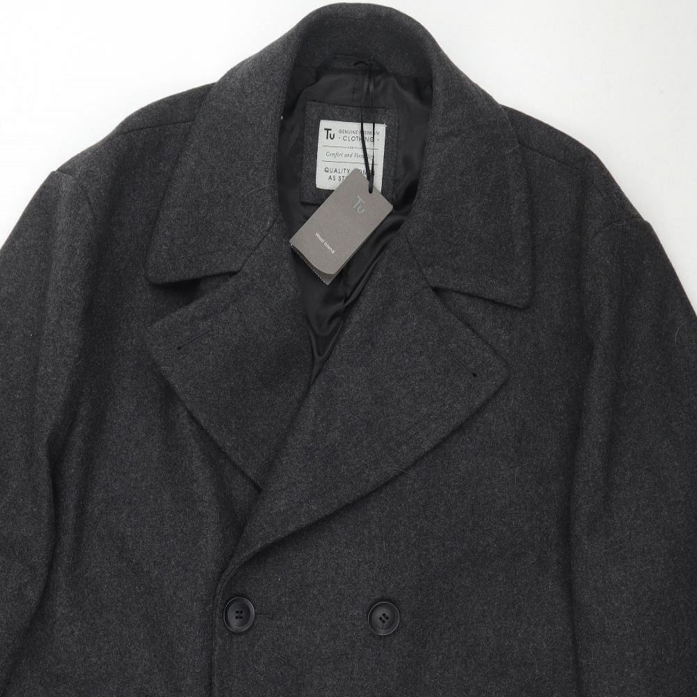 TU Womens Grey   Overcoat Coat Size 2XL