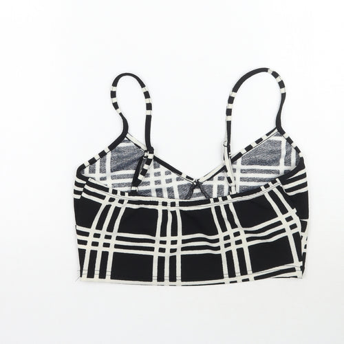 SheIn Womens Black Plaid  Basic Blouse Size M