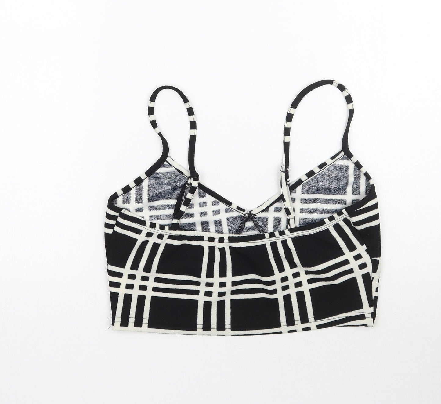 SheIn Womens Black Plaid  Basic Blouse Size M