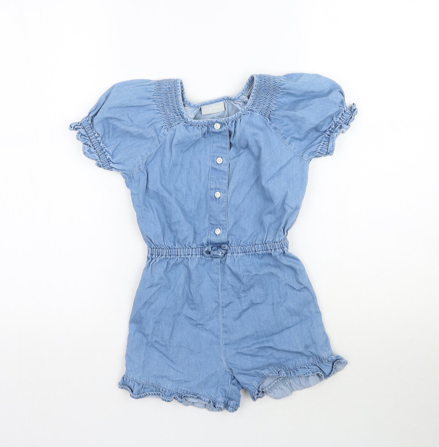 Matalan Girls Blue  Denim Playsuit One-Piece Size 7 Years