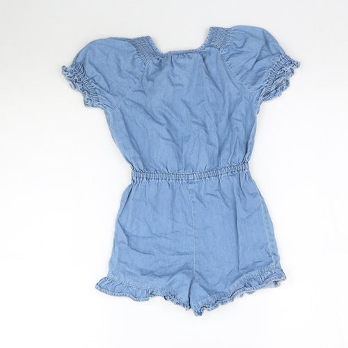 Matalan Girls Blue  Denim Playsuit One-Piece Size 7 Years