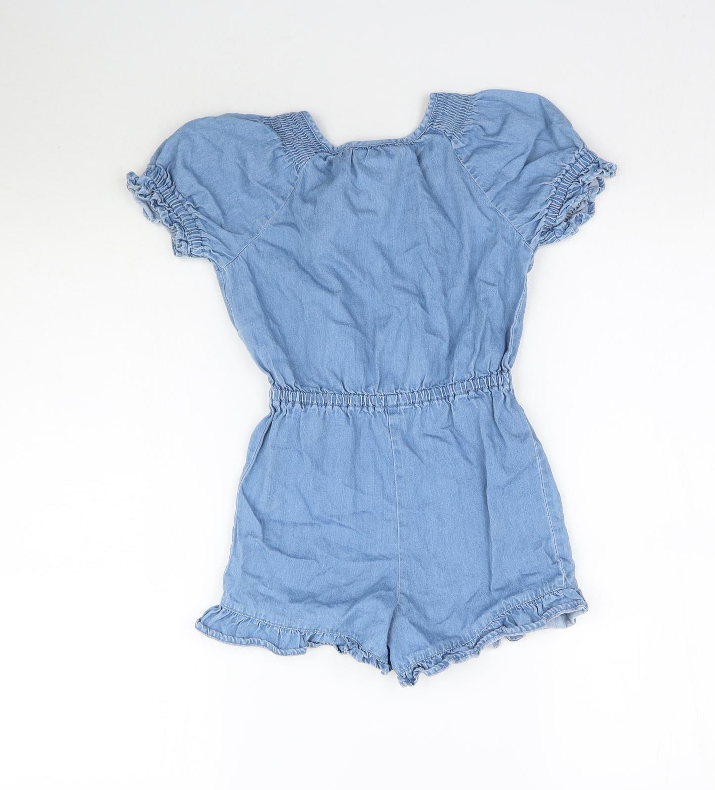 Matalan Girls Blue  Denim Playsuit One-Piece Size 7 Years