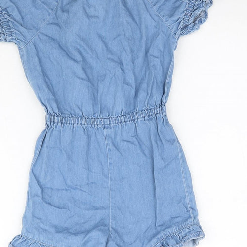 Matalan Girls Blue  Denim Playsuit One-Piece Size 7 Years