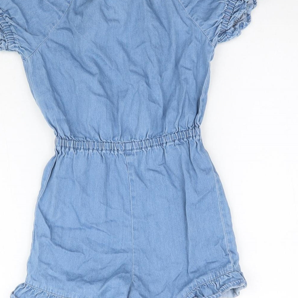 Matalan Girls Blue  Denim Playsuit One-Piece Size 7 Years