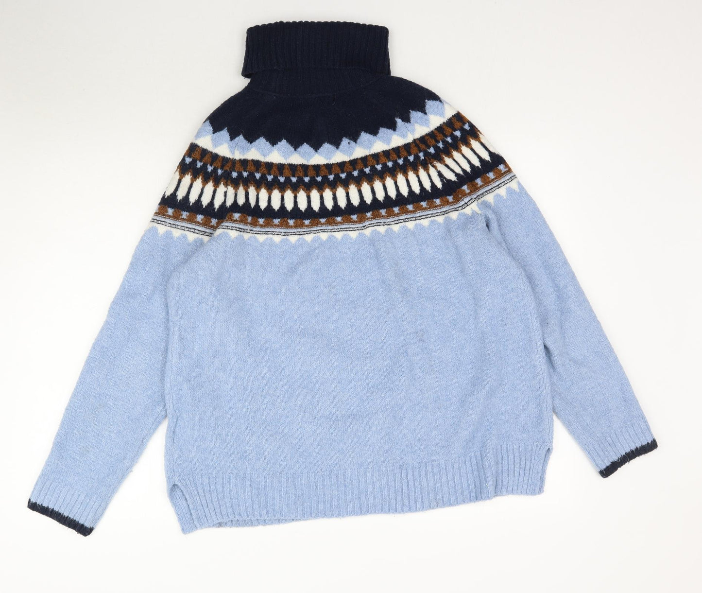 Marks and Spencer Womens Blue Fair Isle Knit Pullover Jumper Size M