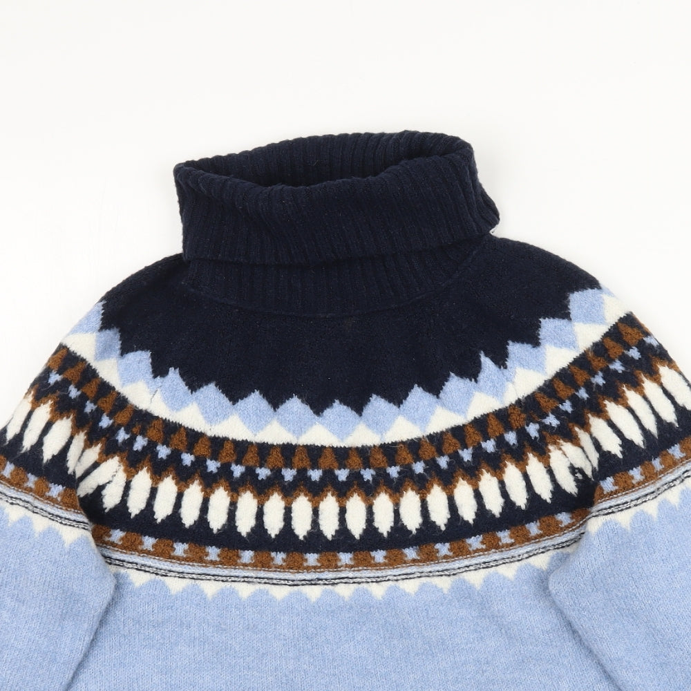 Marks and Spencer Womens Blue Fair Isle Knit Pullover Jumper Size M