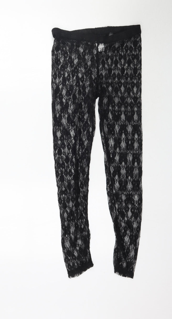 Smiffy's Womens Black Lace Trousers Size S L26 in