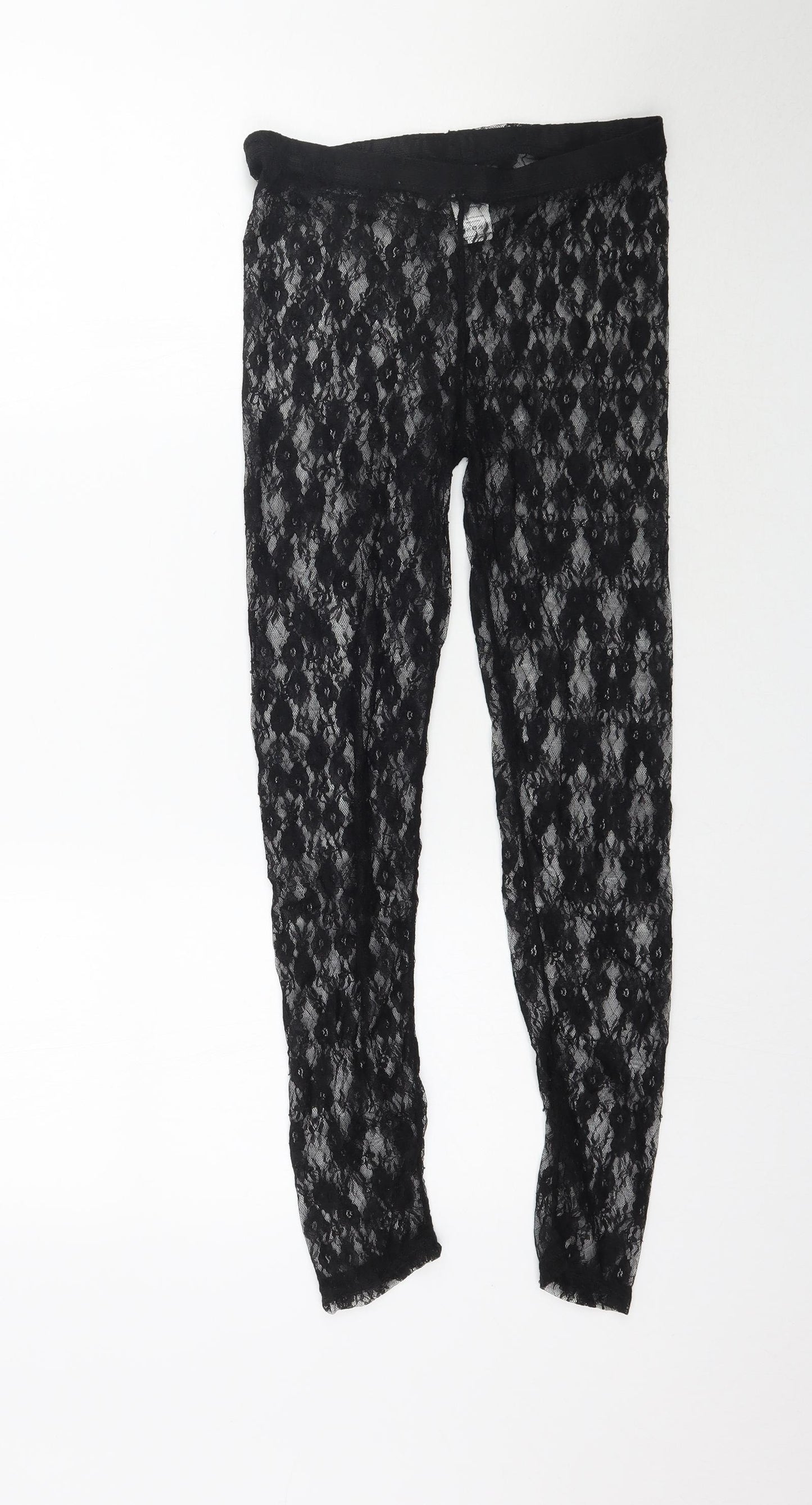 Smiffy's Womens Black  Lace Trousers  Size S L26 in