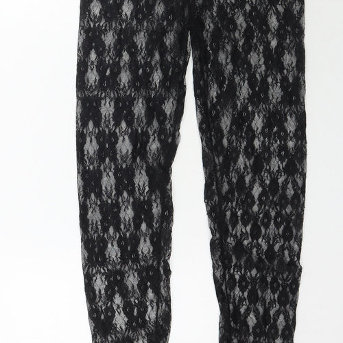 Smiffy's Womens Black  Lace Trousers  Size S L26 in