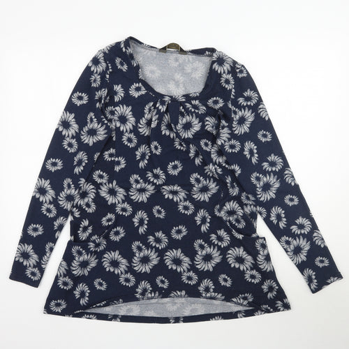 Originals Womens Black Floral  Basic T-Shirt Size 12