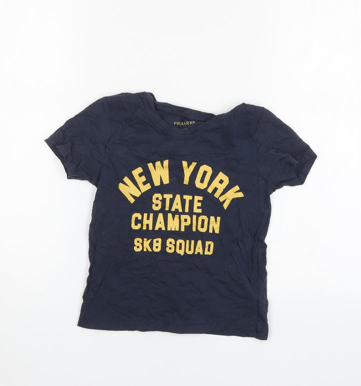 Primark Boys Blue   Basic T-Shirt Size 3-4 Years