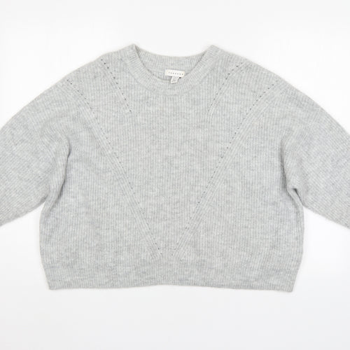 Topshop Womens Grey   Pullover Jumper Size L
