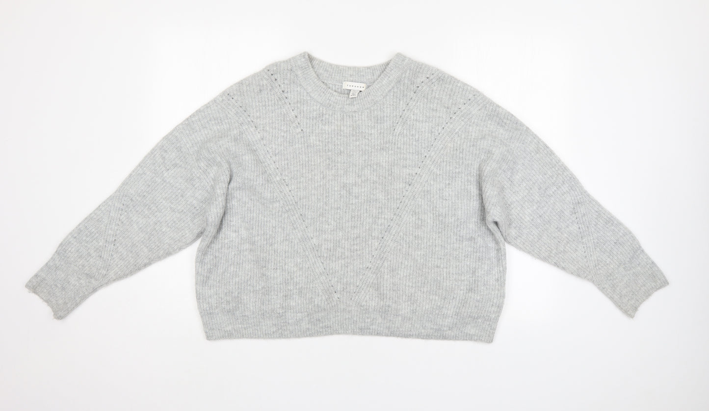 Topshop Womens Grey   Pullover Jumper Size L