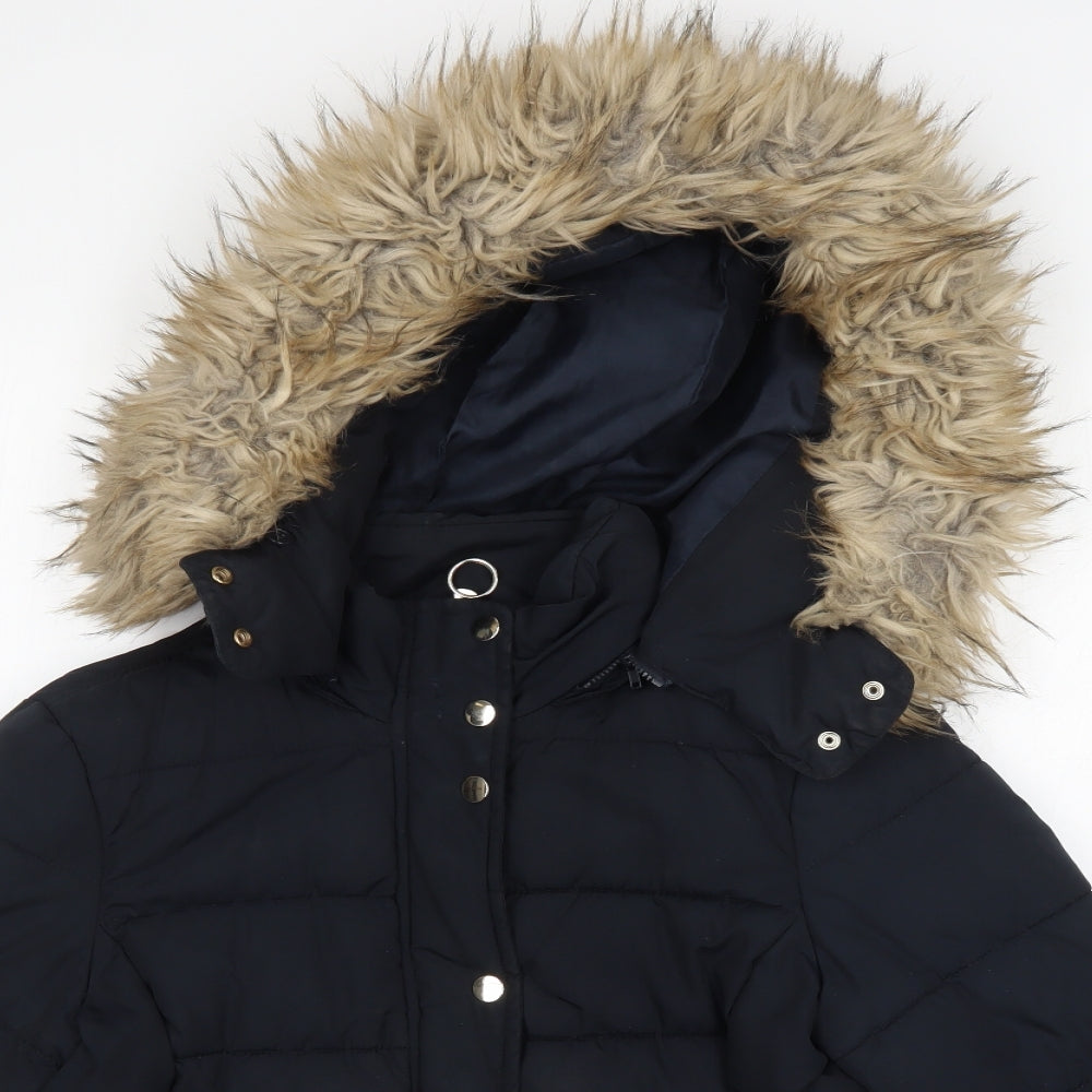 Topshop Womens Blue   Parka Coat Size 10