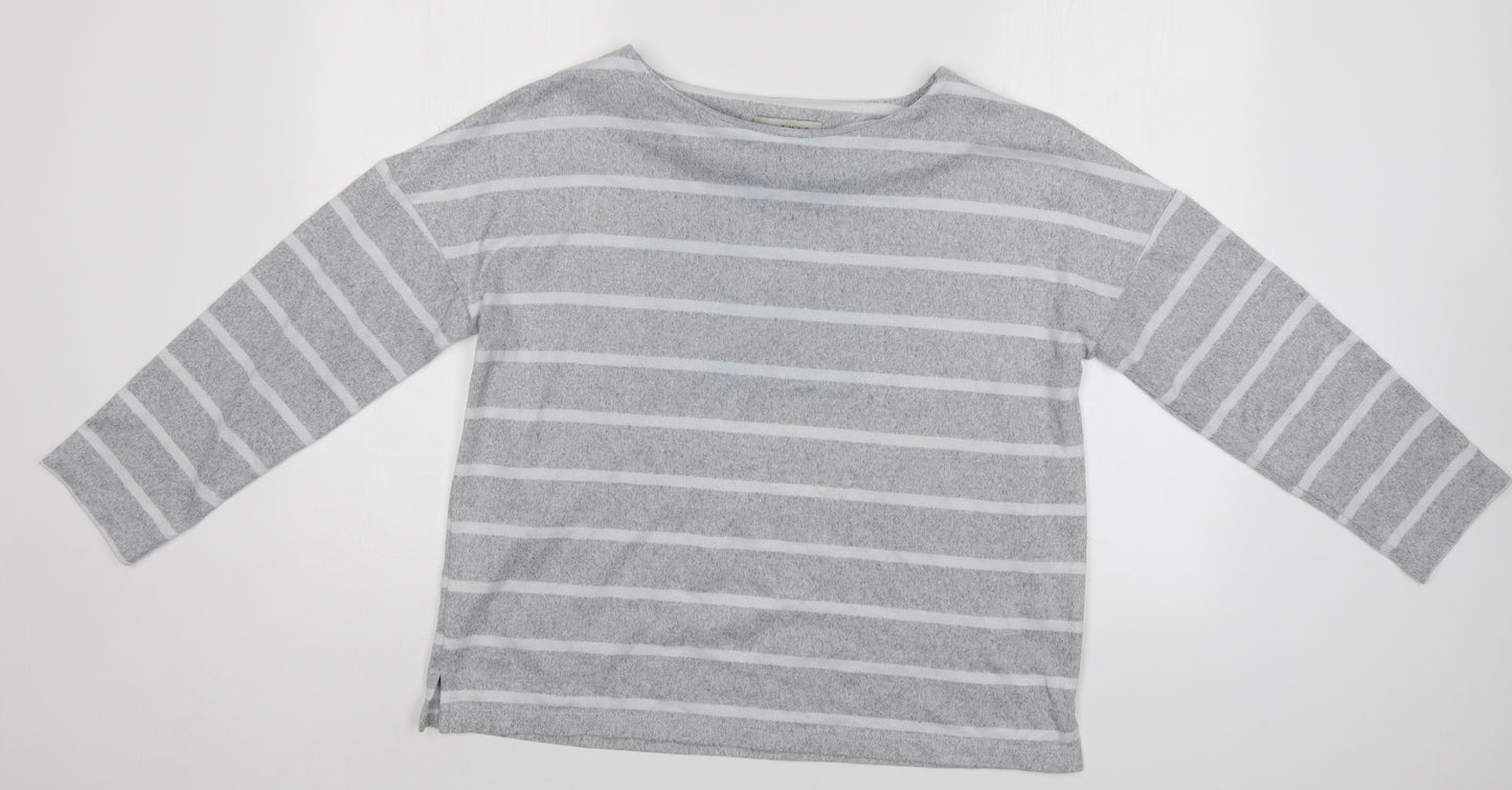 Nutmeg Womens Grey Striped  Pullover Jumper Size 14