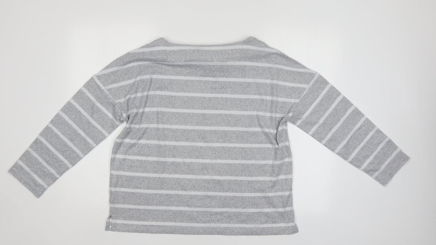 Nutmeg Womens Grey Striped  Pullover Jumper Size 14