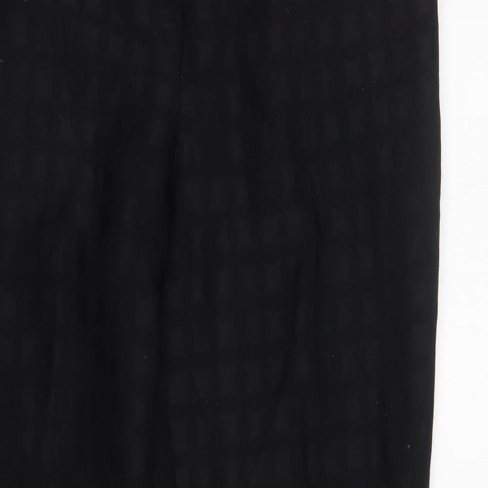 TU Womens Black Check  Trousers  Size 12 L28 in
