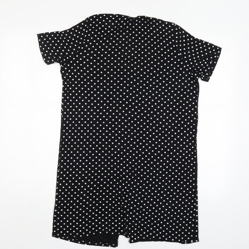 Boohoo Womens Black Polka Dot  Shirt Dress  Size 10