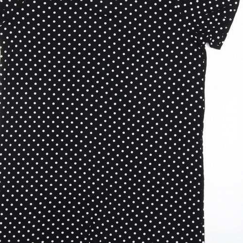 Boohoo Womens Black Polka Dot  Shirt Dress  Size 10