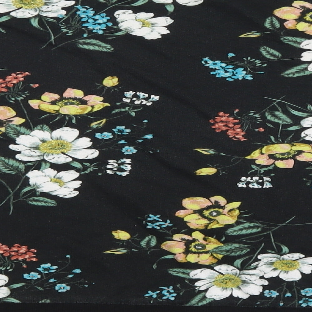 Divided Womens Black Floral  Pullover Sweatshirt Size M