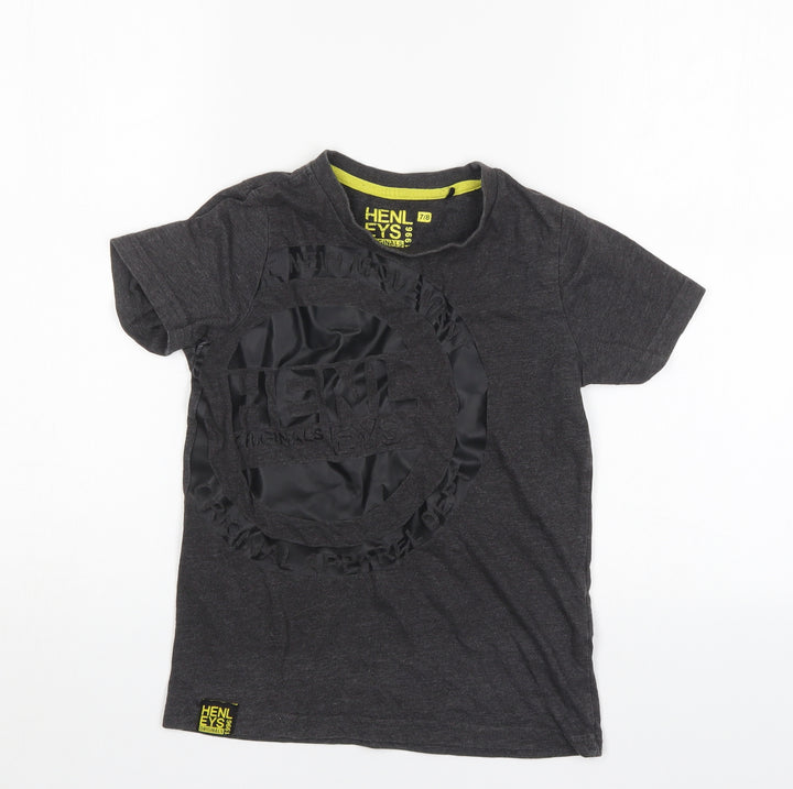 Henleys Boys Grey   Basic T-Shirt Size 7-8 Years