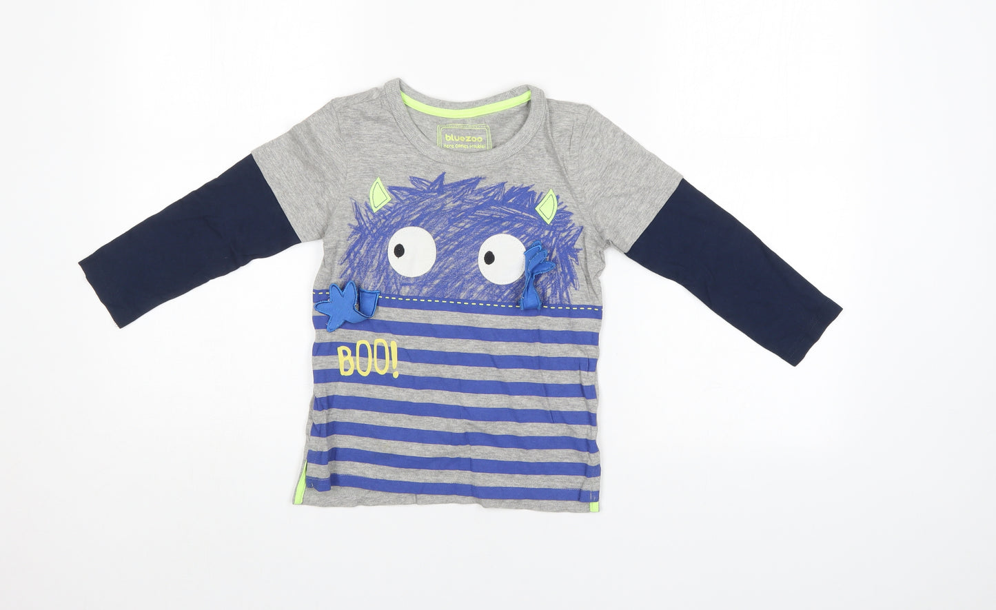 Blue Zoo Boys Blue Striped  Pullover Jumper Size 3-4 Years