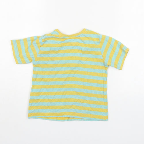 Rebel Girls Multicoloured Striped  Basic T-Shirt Size 3-4 Years