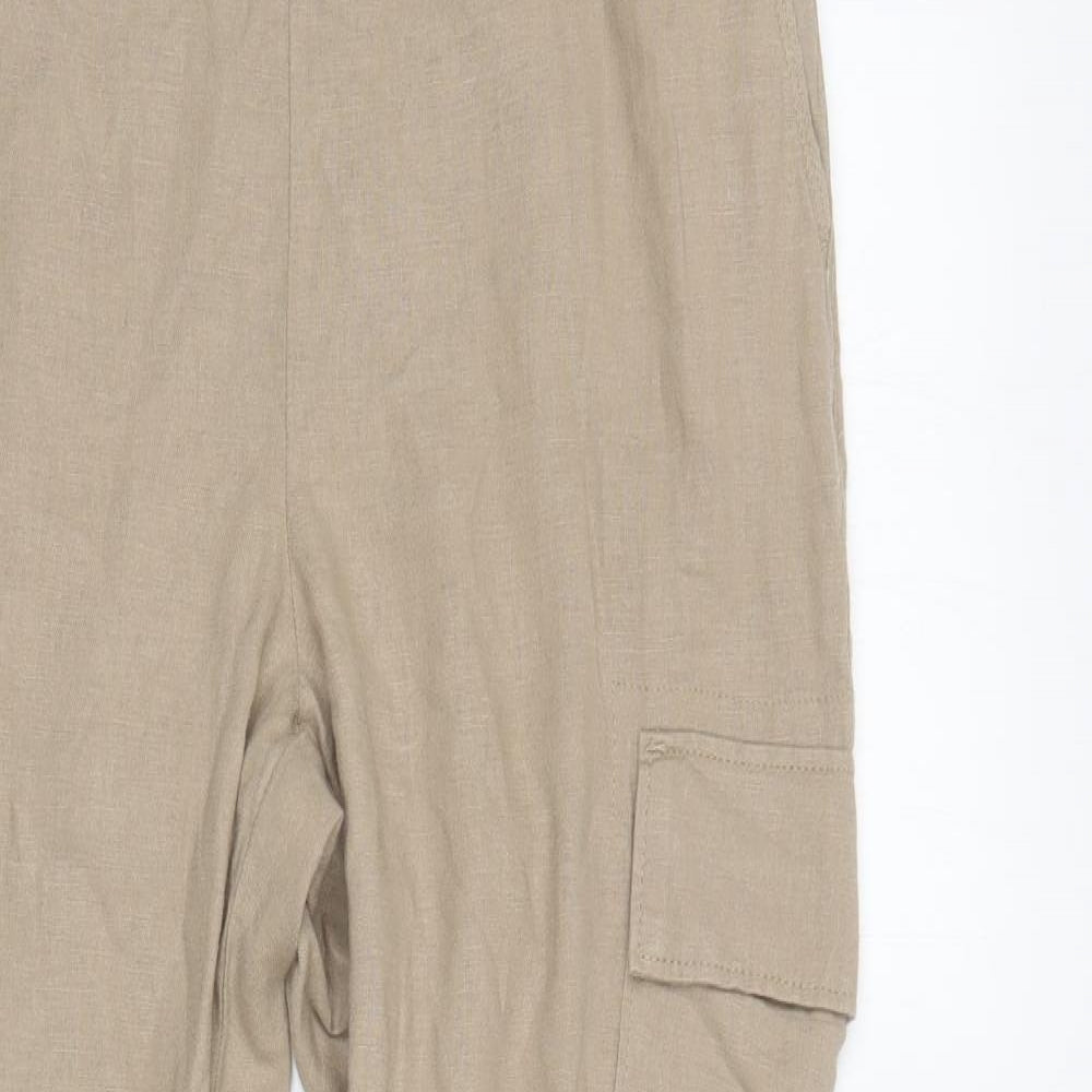 TU Womens Ivory   Cargo Trousers Size 14 L28 in