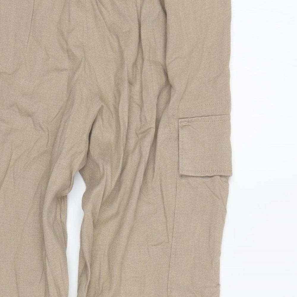 TU Womens Ivory   Cargo Trousers Size 14 L28 in
