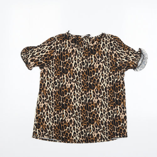 TU Womens Multicoloured Animal Print  Basic Blouse Size 8