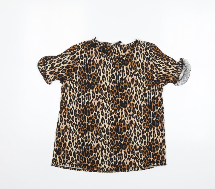 TU Womens Multicoloured Animal Print  Basic Blouse Size 8