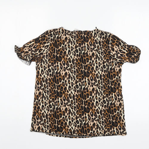 TU Womens Multicoloured Animal Print  Basic Blouse Size 8